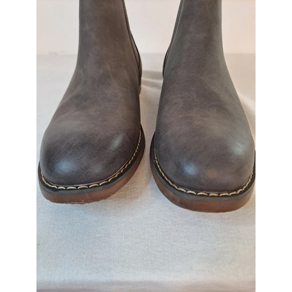 Jabacics Men's Chelsea Boots Size 9 Gray Faux Leather